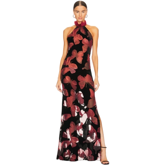 Kim Shui - Butterfly Velvet Gown Multi sz Medium - Picture 4 of 14